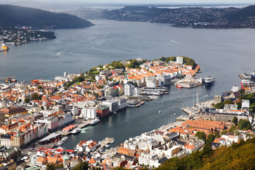Bergen fra luften. Foto: Colourbox.com 