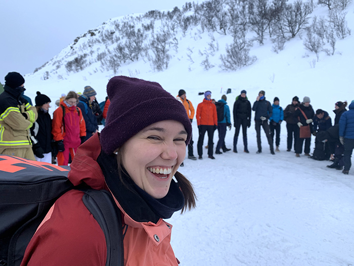 Skredøvelse med kursdeltakere i Finnvikdalen