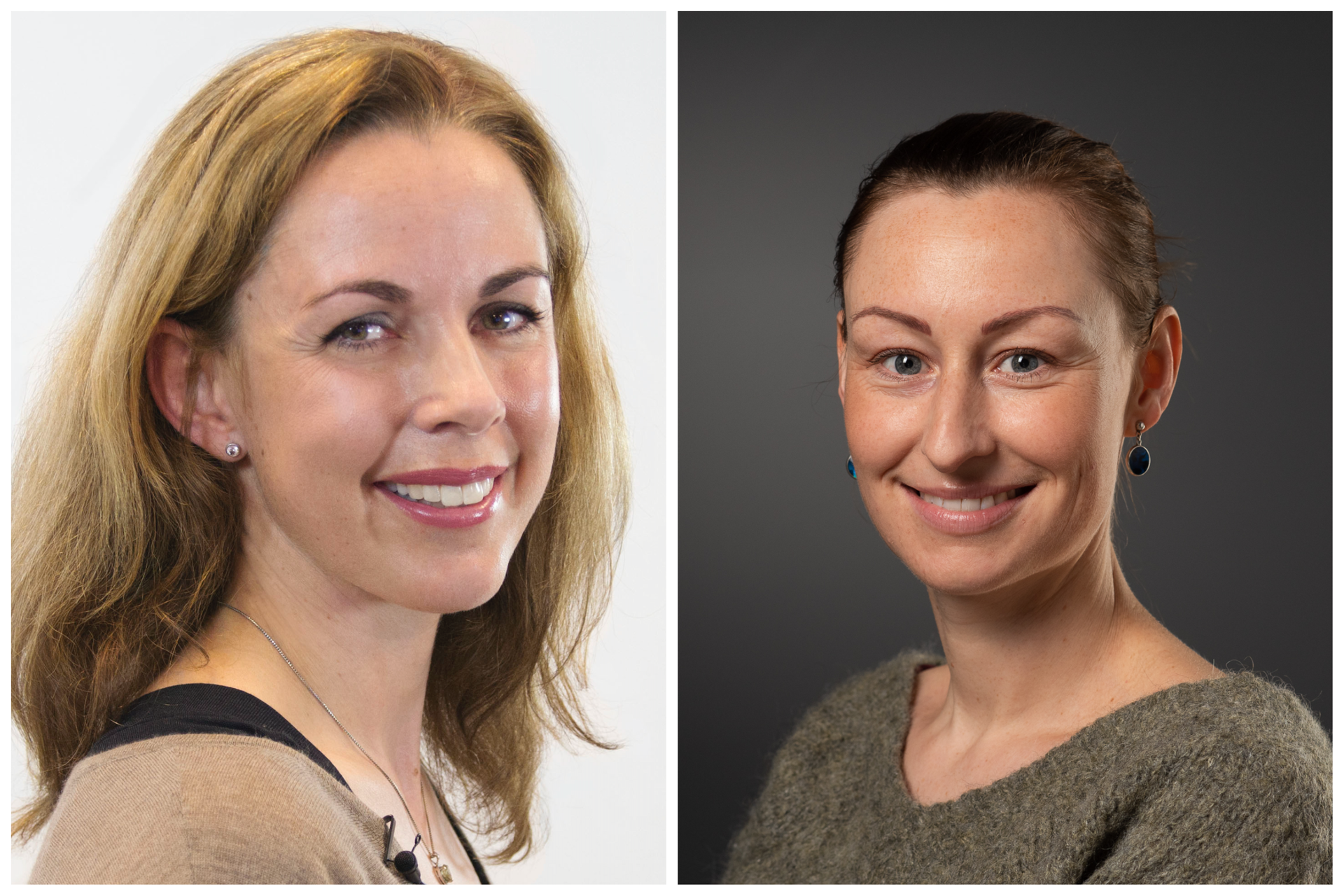 HUDLEGEDUO: Eva Maria Rehbinder (til høyre) og Teresa Løvold Berents er eksperter på behandling av atopisk eksem. Foto: Apokus/ Ine Eriksen, UiO.