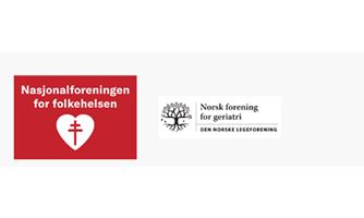 Logoen til Norsk forening for geriatri og  Nasjonalforeningen for folkehelsen.