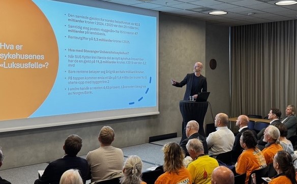 Presentasjon under sykehusdebatten 2025.