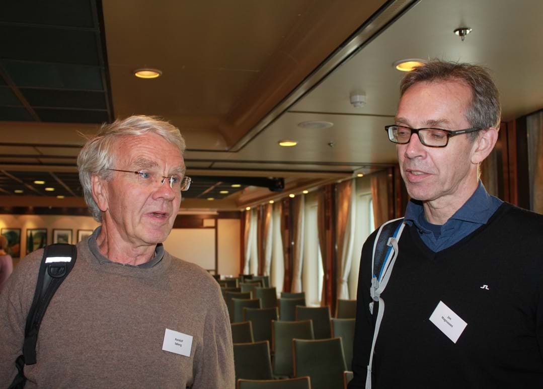 Randulf Søberg var med og starte hurtigrutekonferansen for 10 år siden. Her med Jon Magnussen som har vært innleder ved flere anledninger.