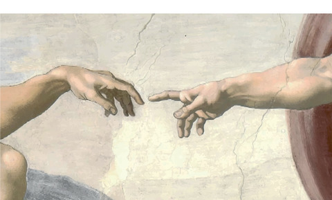 Maleri av Michelangelo - The Creation of Adam fra colourbox.com