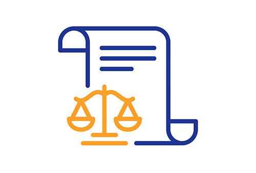 Linjeikon for juridiske dokumenter. Rettferdighetsskala tegn. Domsdok-symbol. Fargerikt, tynn linjekonsept. Lineær stil juridiske dokumenter-ikon. Foto: Colourbox.com