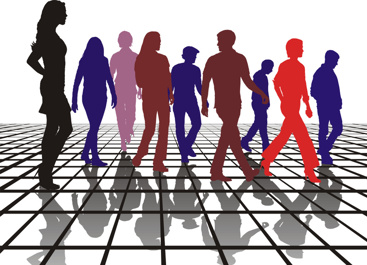 Mennesker som vandrer rundt