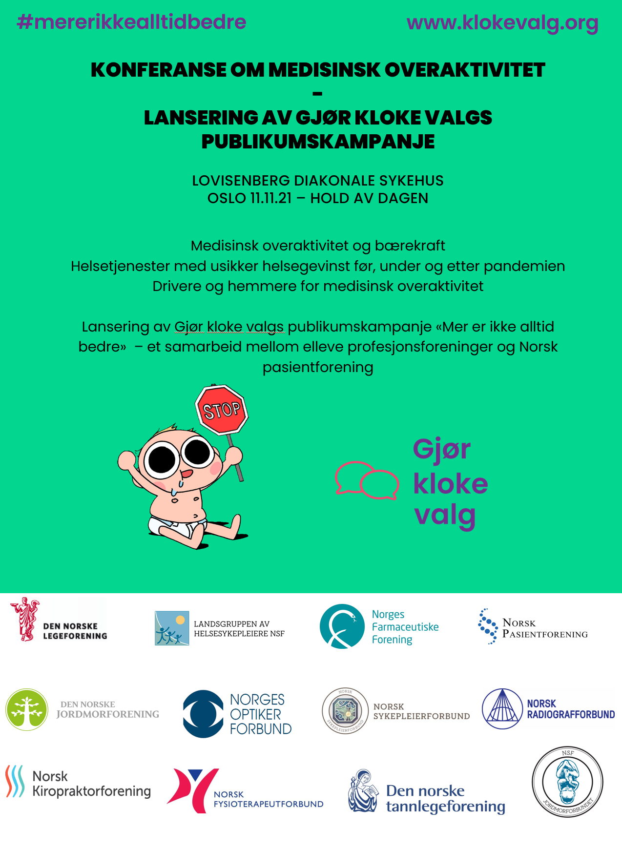 Konnferanse og lanserings plakat fra Gjør kloke valg.