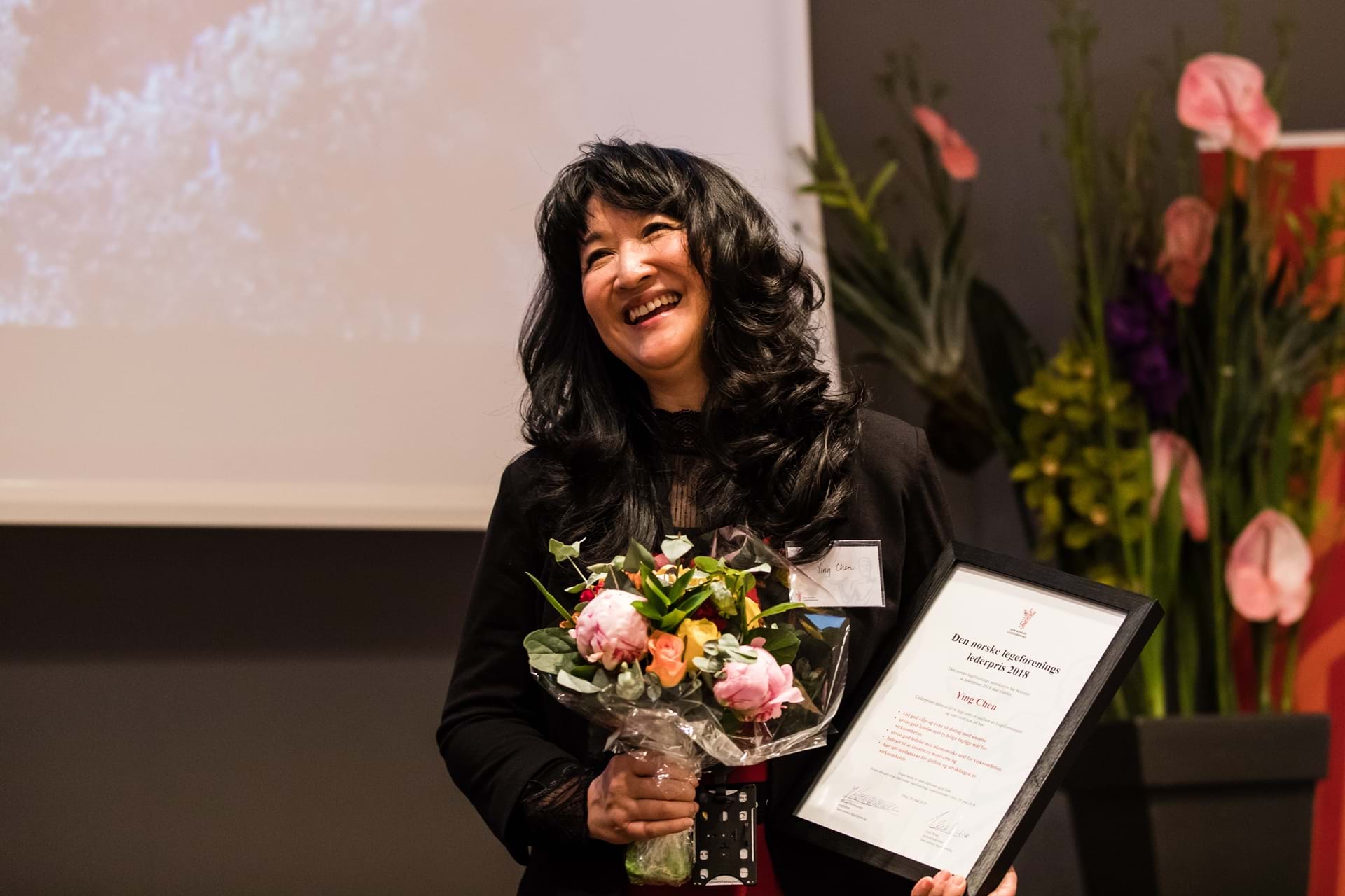 Lederprisen 2018. Ying Cheng. Foto: Legeforeningen/Thomas Barstad Eckhoff.