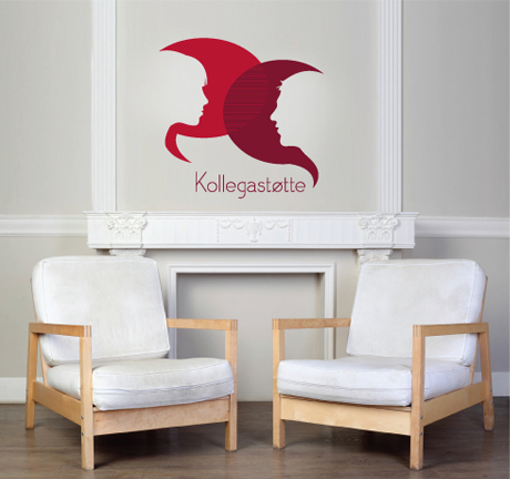 Kollegastøtte logo - illustrasjonsbilde av to stoler