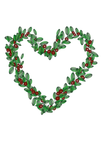 Julekrans i form av et hjerte. Illustrasjon: Pixabay