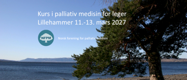 Logo Vårkurset 2027. Teksten Kurs i palliativ medisin for leger med logo for NFPM og bilde av et tre