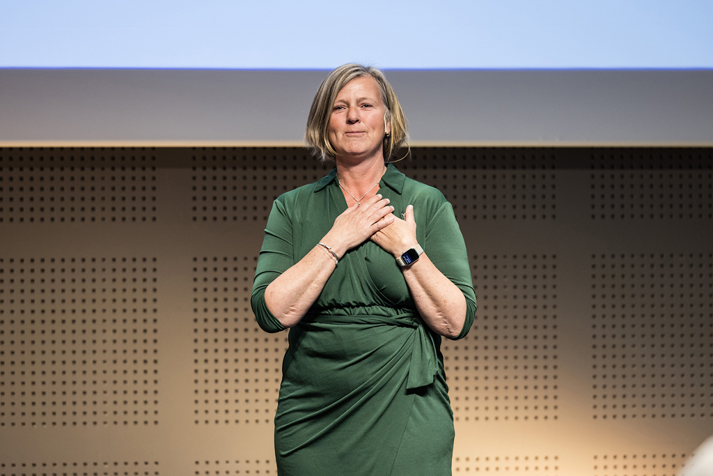 Anne Karin Rime på landsstyremøtet i Bodø.