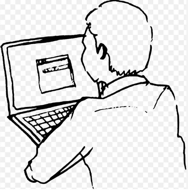 Tegning computer mann
