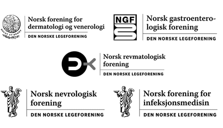 Logoene til fem fagmedisinske foreninger.