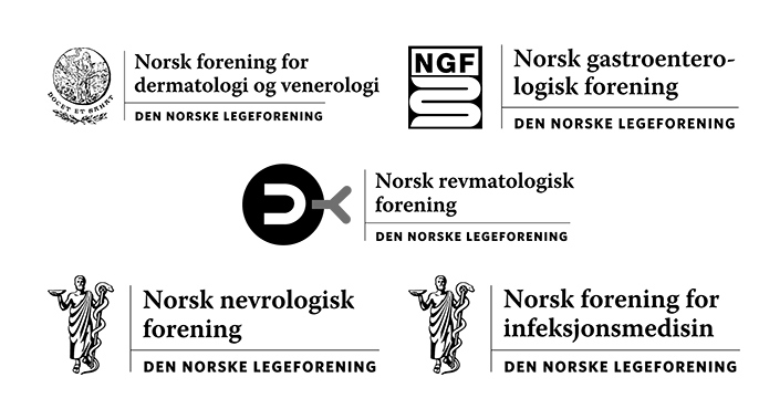 Logoene til fem fagmedisinske foreninger.