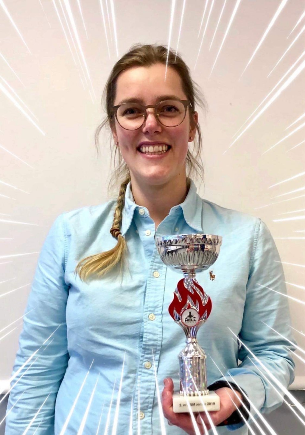 Christine Agdestein da hun tok sølv i NM i sjakk for damer. 