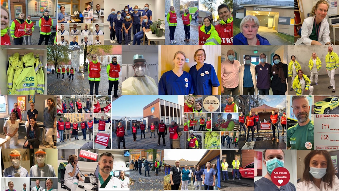 smalebilde fra markering av streiken