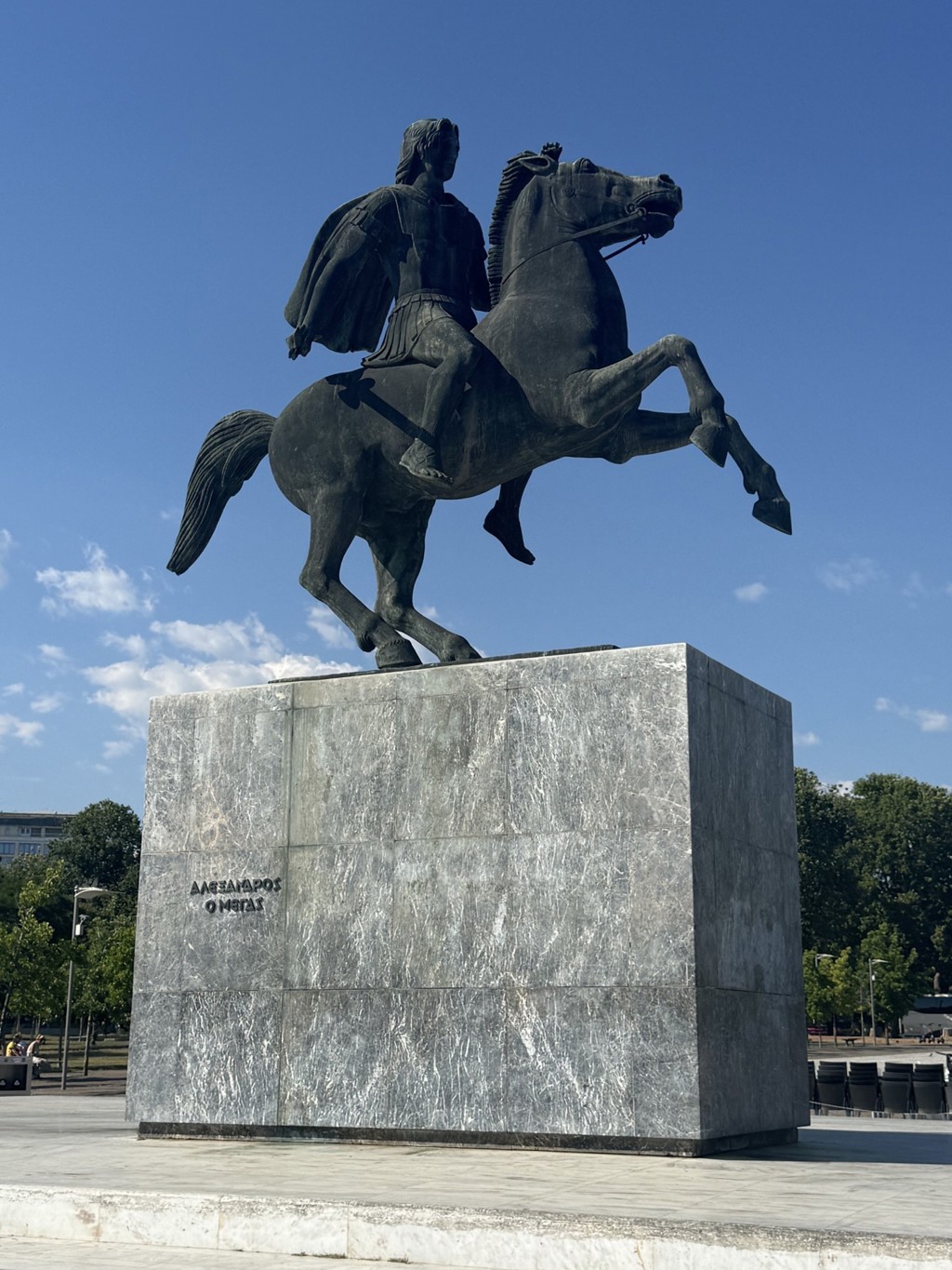 Statuen av Alexander den store til hest i Thessaloniki i Hellas. Foto: Iselin Thunestvedt Christoffersen
