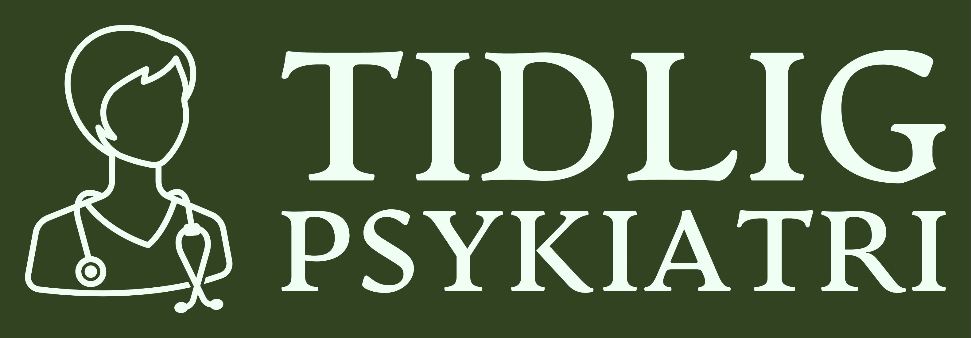 Logo til TidligPsykiatri i hvit skrift p&aring; gr&oslash;nn bakgrunn