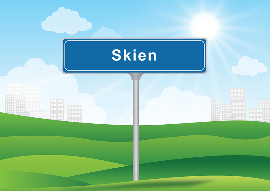 Skien veiskilt. 