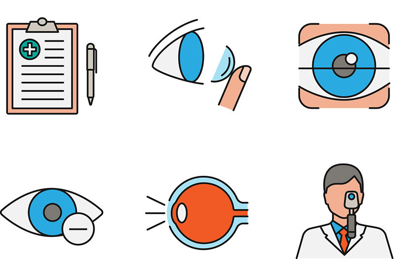 Bilde av illustrasjon knyttet til øyelege og spesialiteten oftalmologi.