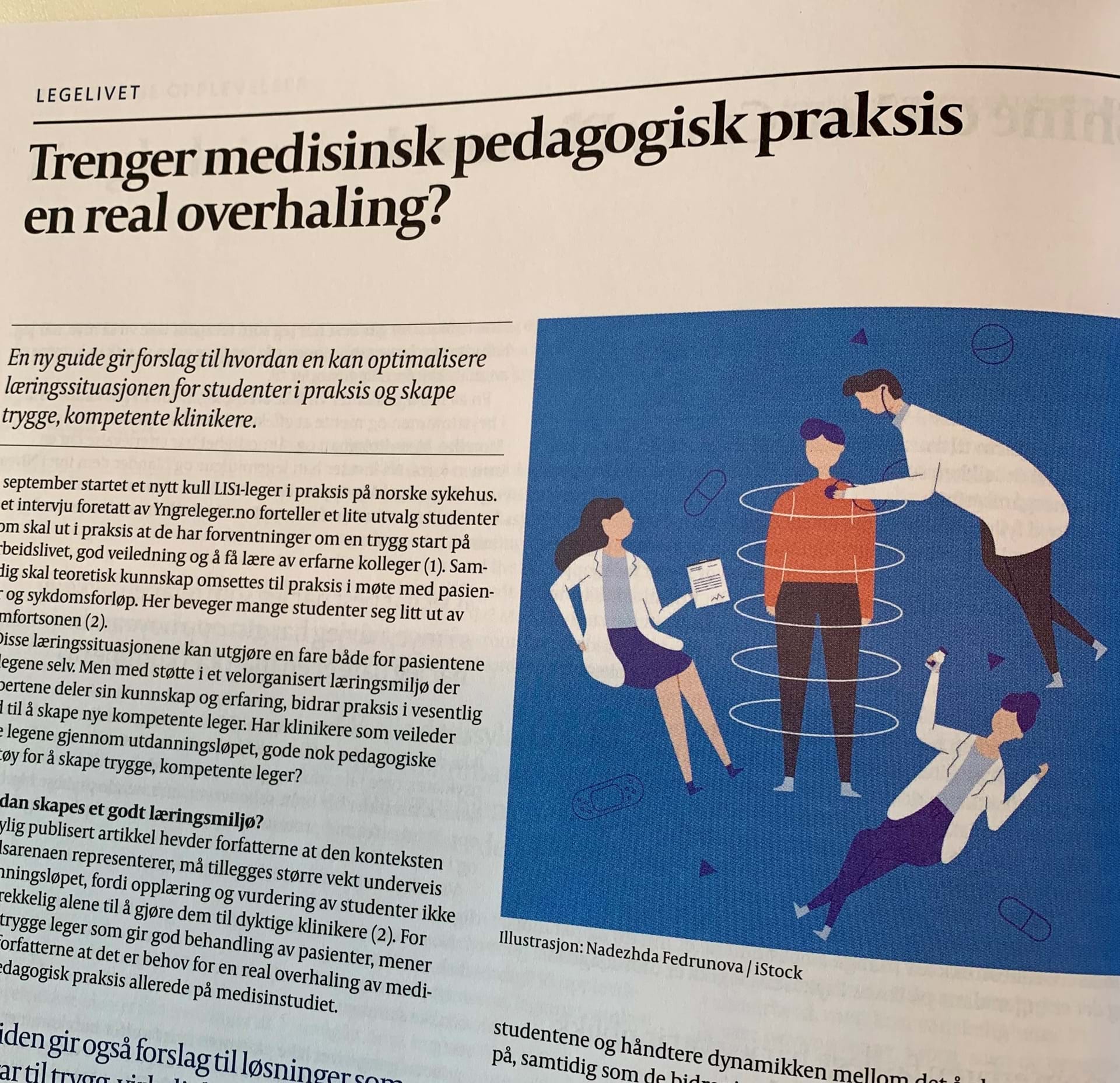Faksimile, artikkel i Tidsskrift for Den norske legeforening nr. 14/2019, s.1404.