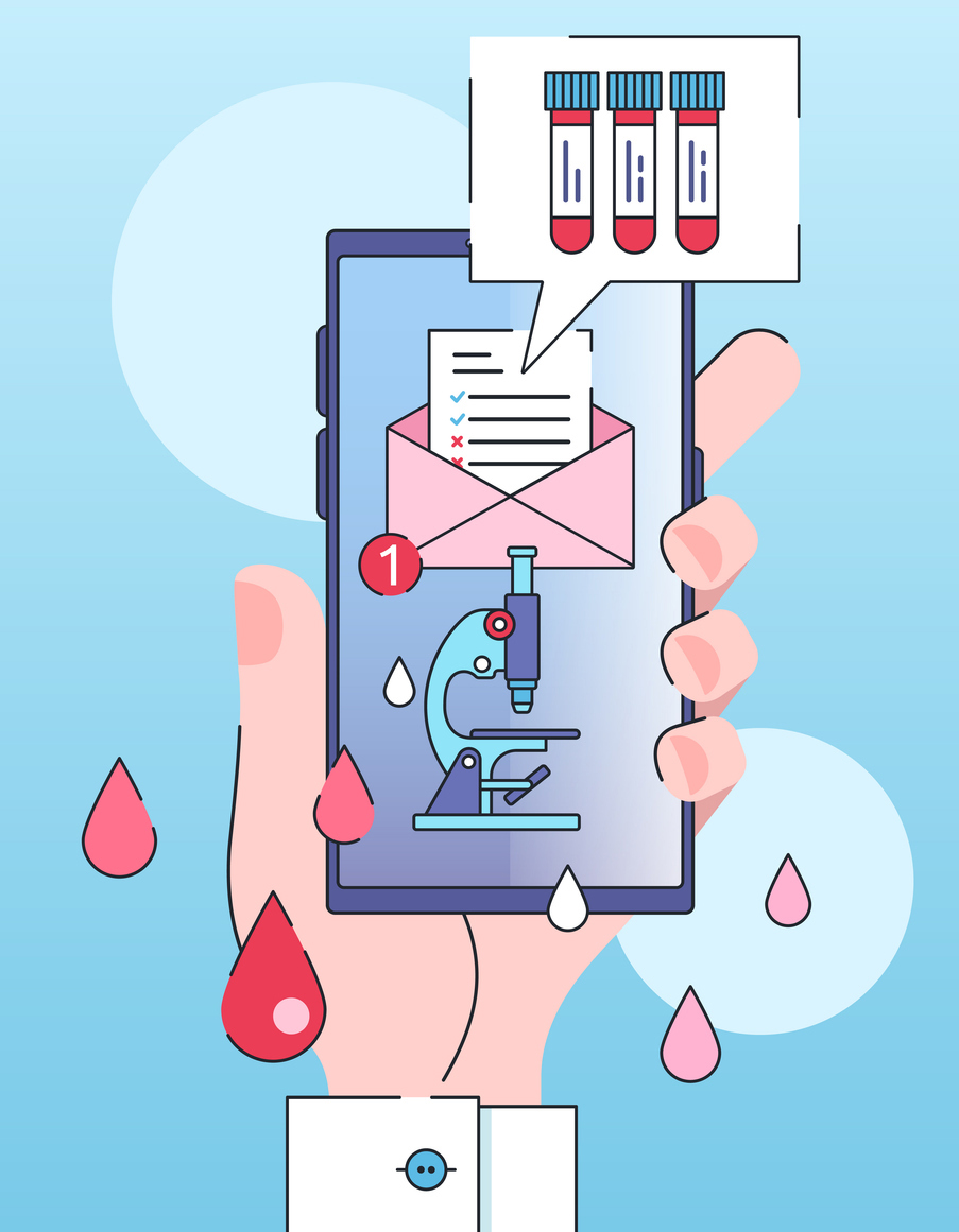 En hånd som holder en telefon med svar på prøver. Illustrasjon: Istockphoto.com/Daria Bayandina