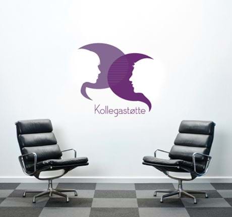Kollegastøtte logo - illustrasjonsbilde av to stoler