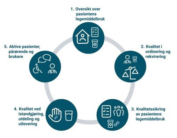 Bilde av fem snakkebobler med tekst. Foto: Helsedirektoratet
