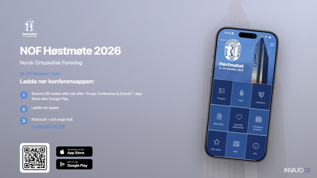 qr kode og instruksjon for nedlasting av konferanseapp 2026