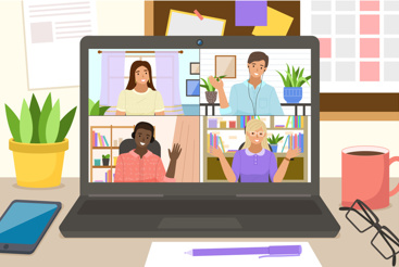 Illustrasjon av et møte via skjerm. Foto: Robuart/Mostphotos