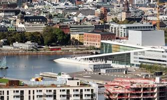 Oslo med Operaen sett fra luften. Illustrasjonsfoto: Colourbox.com