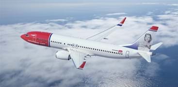 Norwegianfly i luften. Foto: Norwegian
